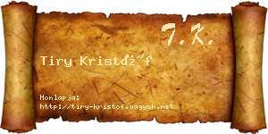 Tiry Kristóf névjegykártya
