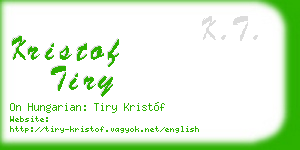 kristof tiry business card